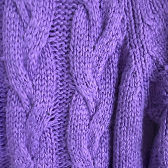 Love, Whit by Whitney Port Purple Chunky Crew Neck Cable Knit Sweater Size Small - Picture 8 of 8